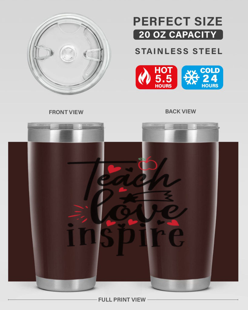 teach love inspire Style 148#- teacher- tumbler