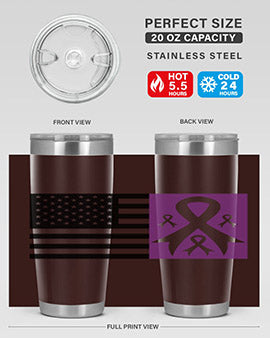 usa flag with alzheimers cancer 219#- alzheimers- Tumbler