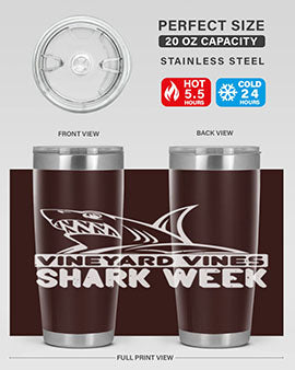 vineyard vines Shark Week Style 8#- shark  fish- Tumbler