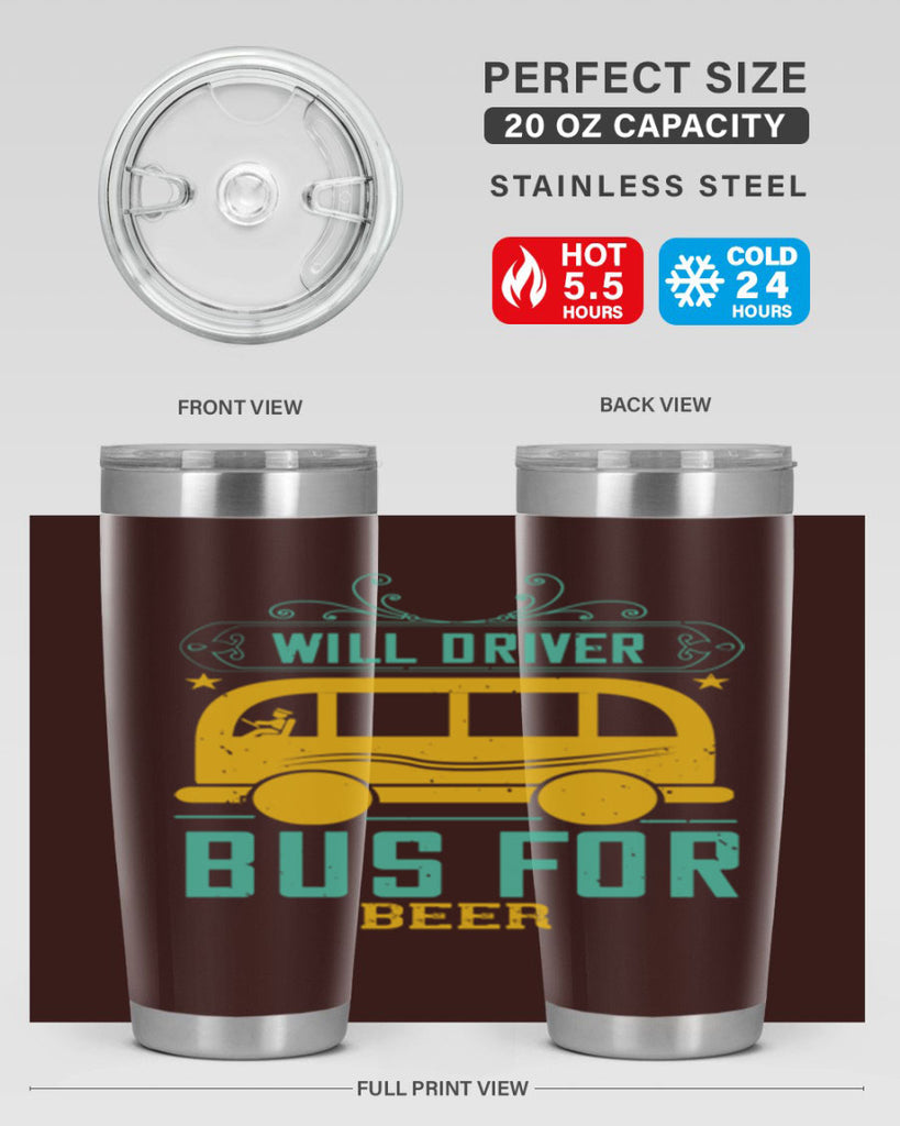 will driver bus for beer Style 6#- bus driver- tumbler