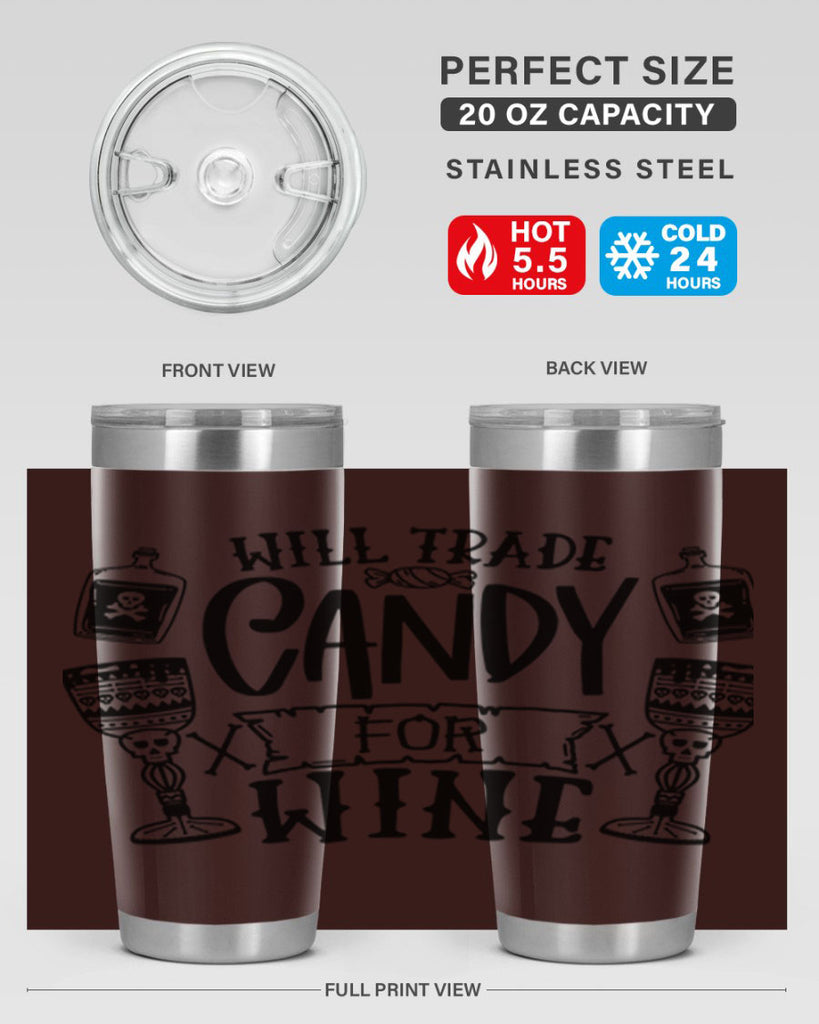 will trade candy for wine 10#- halloween- Tumbler