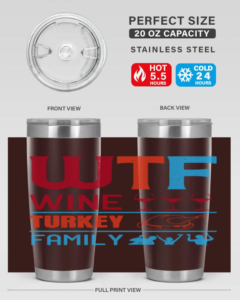 wtf wine turkey family 102#- wine- Tumbler