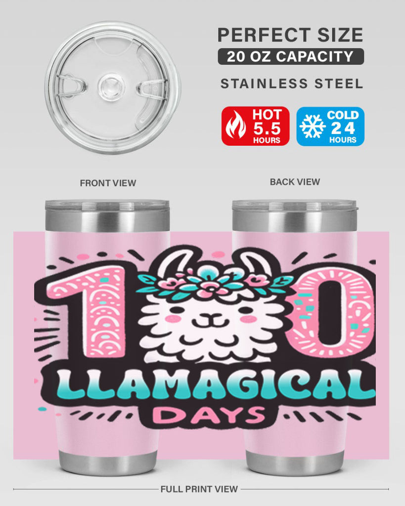 100 Llamagical Days Sublimation 35#- 100 days of school- Tumbler