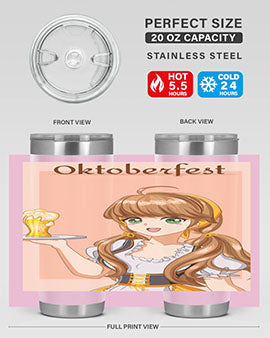 A beautiful girl with beer happy at celebrating the oktoberfest 87#- anime- Tumbler