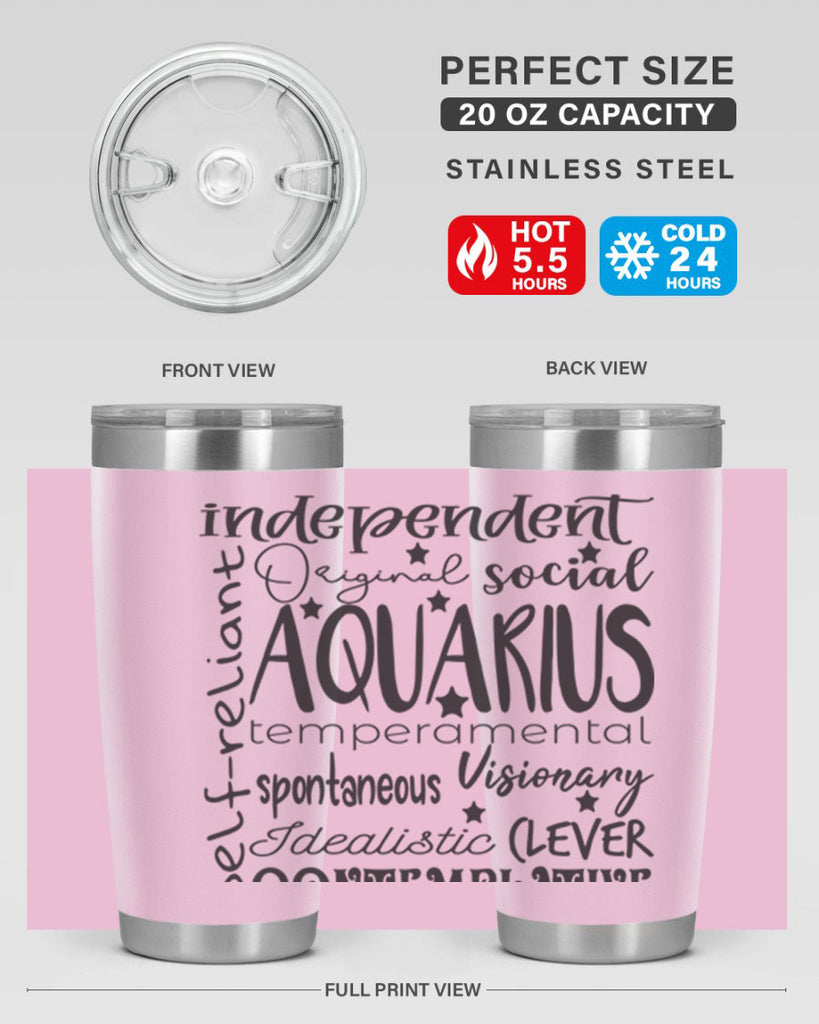 Aquarius 563#- zodiac- Tumbler