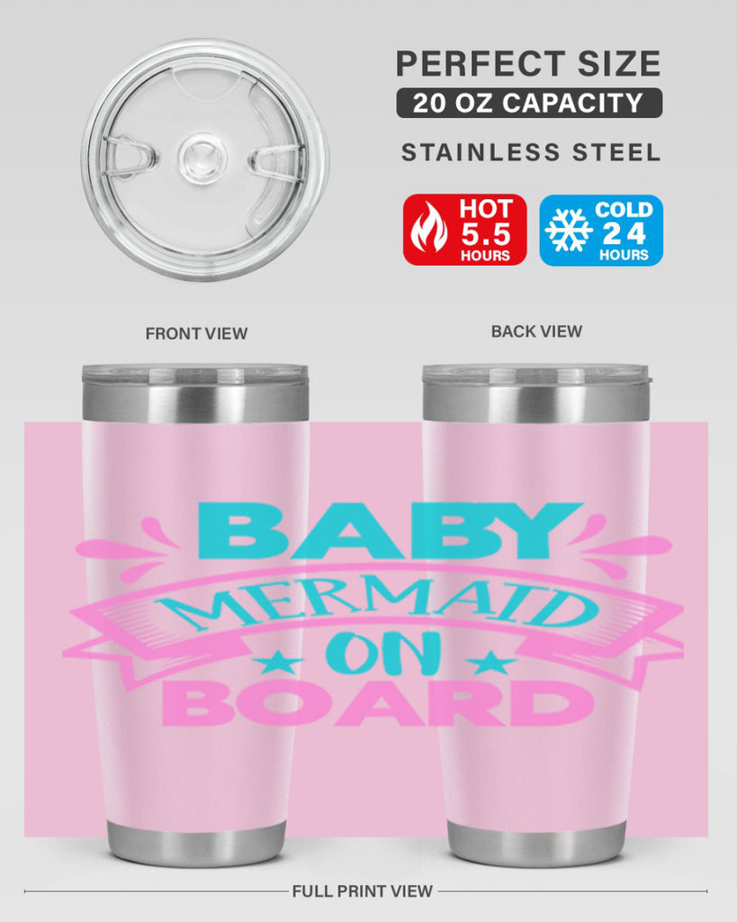 Baby Mermaid On Board 27#- mermaid- Tumbler