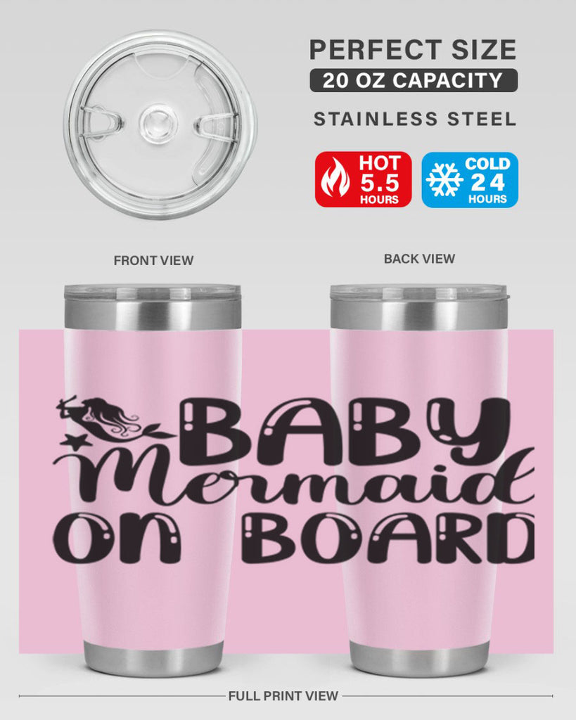 Baby Mermaid on Board 35#- mermaid- Tumbler