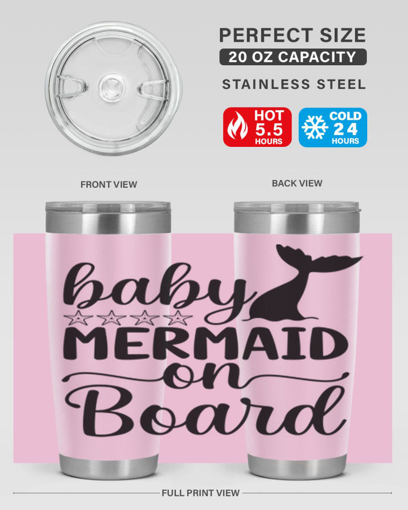 Baby mermaid on board 36#- mermaid- Tumbler