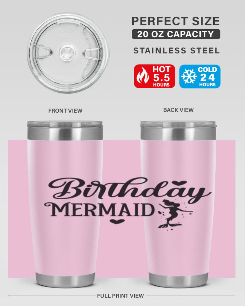 Birthday Mermaid 72#- mermaid- Tumbler