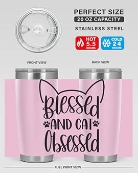 Blessed And Cat Obsessed Style 79#- cat- Tumbler