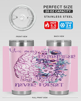 Brain Floral AlzheimerS Awareness 128#- alzheimers- Tumbler