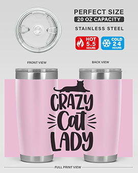 Crazy Cat Lady Style 92#- cat- Tumbler