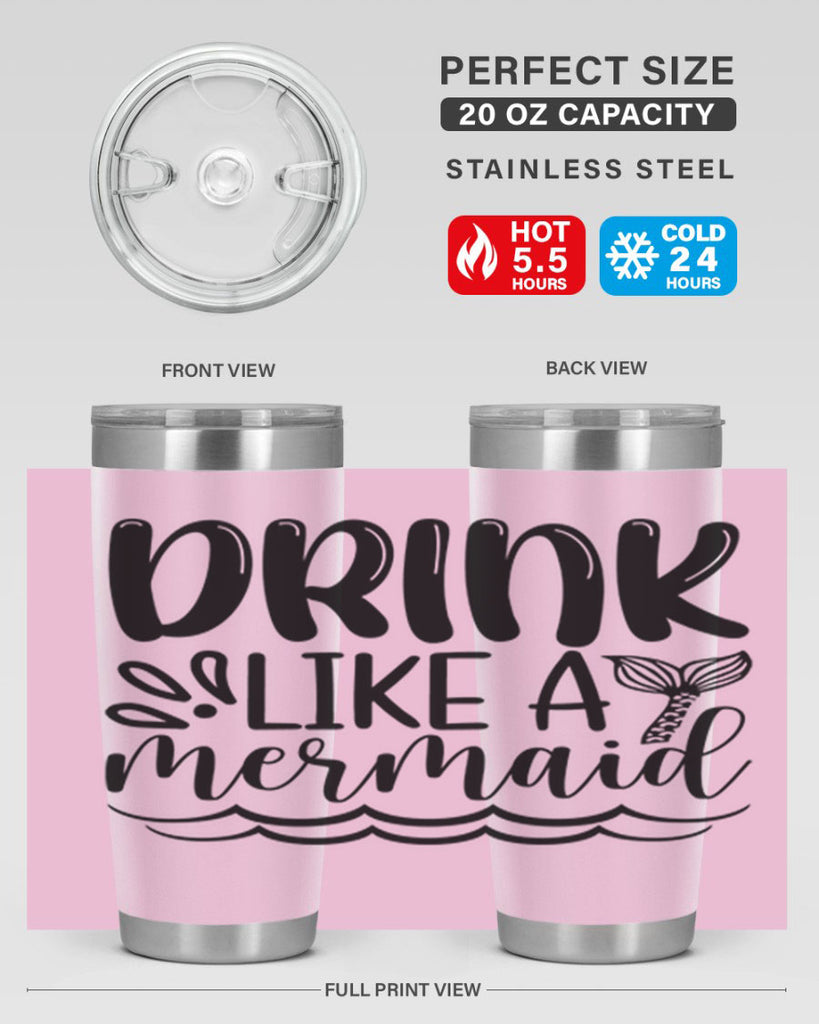 Drink Like A Mermaid 145#- mermaid- Tumbler