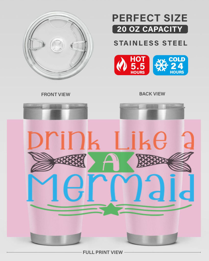 Drink Like A Mermaid 146#- mermaid- Tumbler