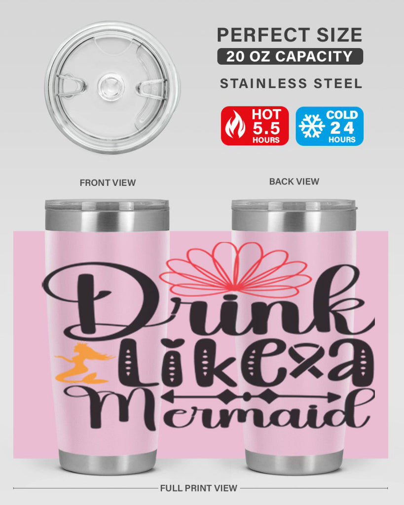 Drink Like a Mermaid 151#- mermaid- Tumbler