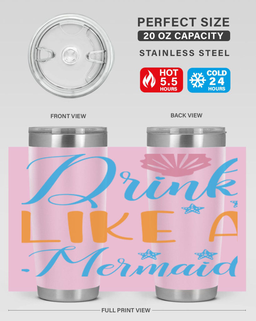 Drink Like a Mermaid 153#- mermaid- Tumbler