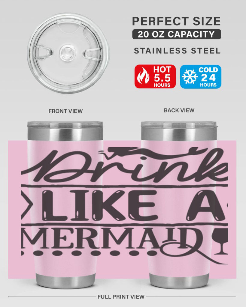 Drink like a mermaid 147#- mermaid- Tumbler