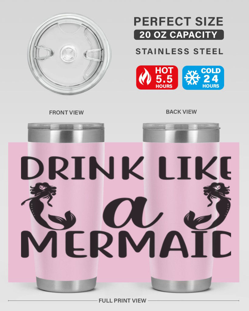 Drink like a mermaid 148#- mermaid- Tumbler