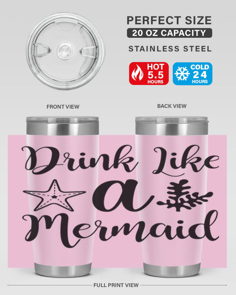 Drink like a mermaid 149#- mermaid- Tumbler