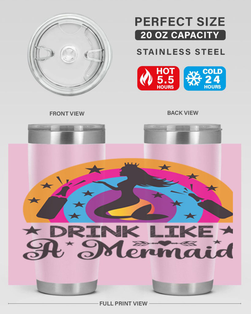 Drink like a mermaid 150#- mermaid- Tumbler