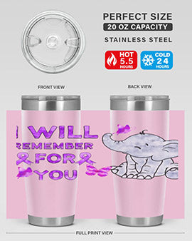 Elephant I Will Remember For You 132#- alzheimers- Tumbler