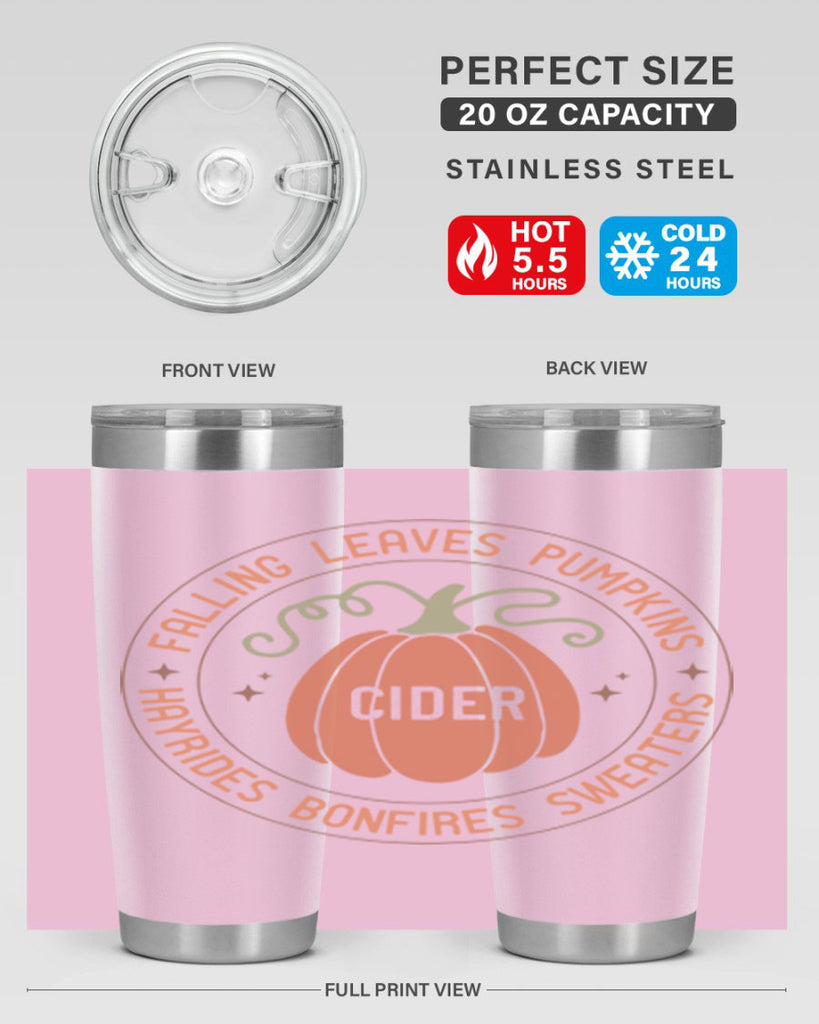 Falling Leaves Pumpkins Cider Hayrides Bonfires Sweaters 168#- fall- Tumbler