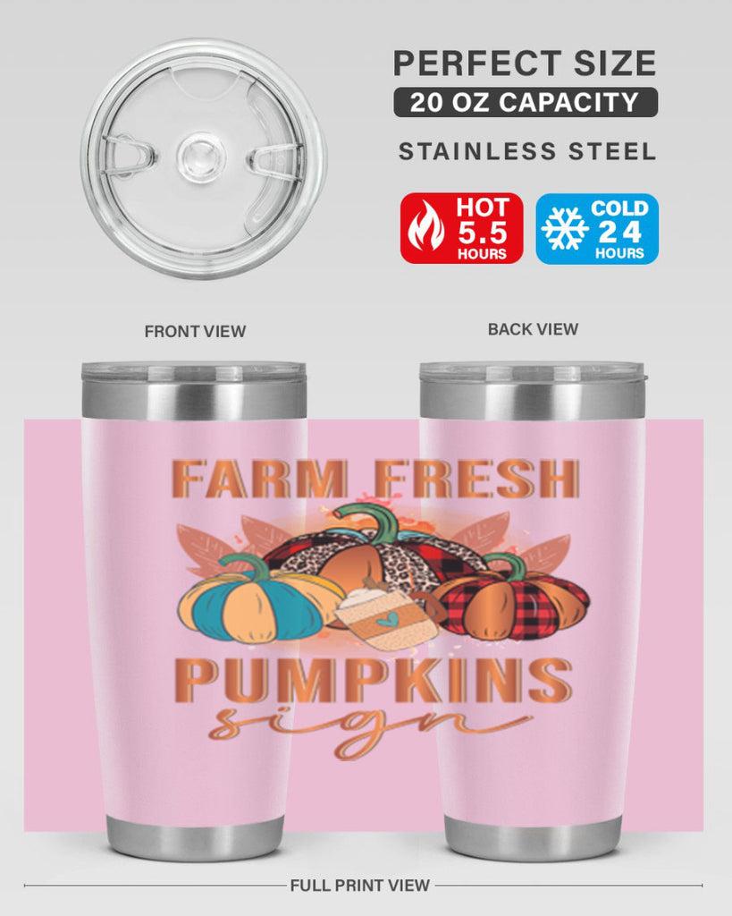 Farm Fresh Pumpkins Sign 175#- fall- Tumbler