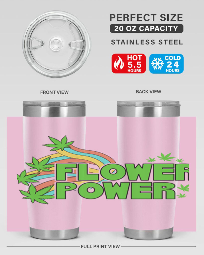 Flower Power Cannabis leaf 86#- marijuana- Tumbler