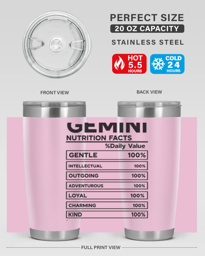 Gemini Nutrition Facts 220#- zodiac- Tumbler