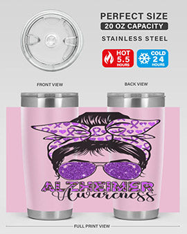 Girl Warrior Alzheimer Awareness 153#- alzheimers- Tumbler