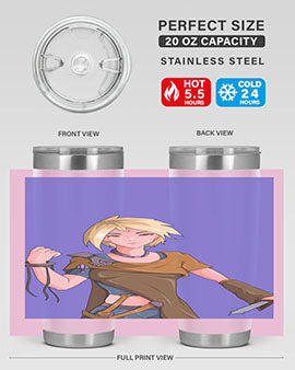 Girl hold knife 12#- anime- Tumbler