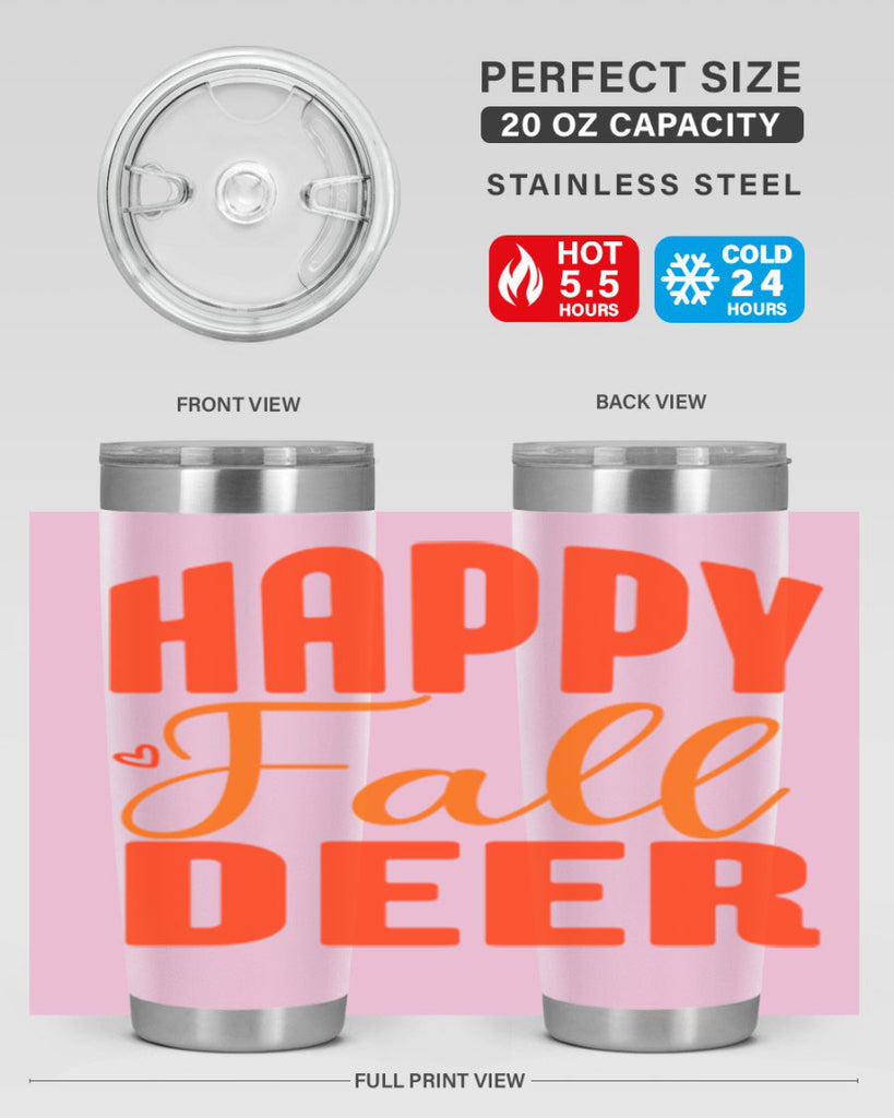 Happy Fall Deer Design 218#- fall- Tumbler