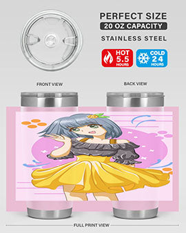 Happy and funny girl with black yellow dress in summer 41#- anime- Tumbler
