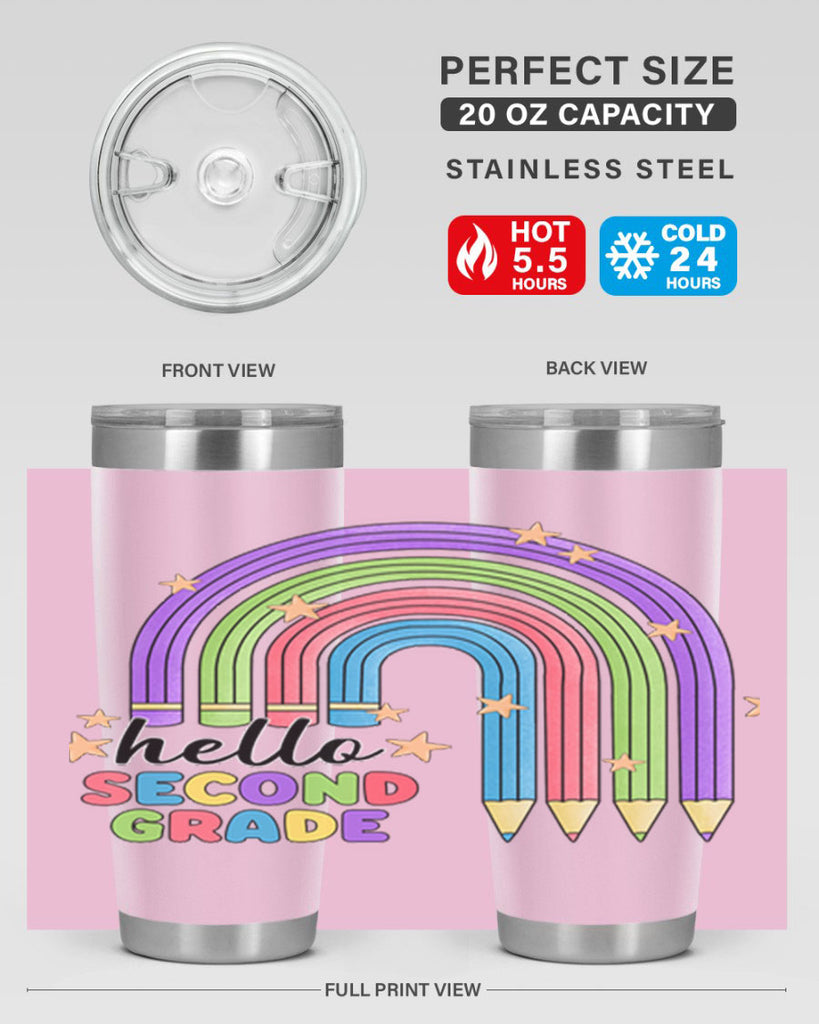 Hello 2nd Grade Pencil Rainbow 11#- second grade- Tumbler