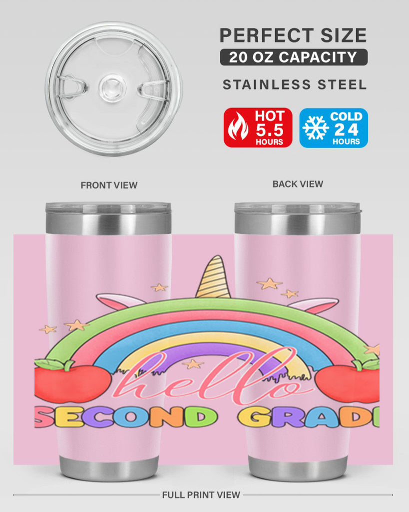 Hello 2nd Grade Unicorn Rainbow 13#- second grade- Tumbler