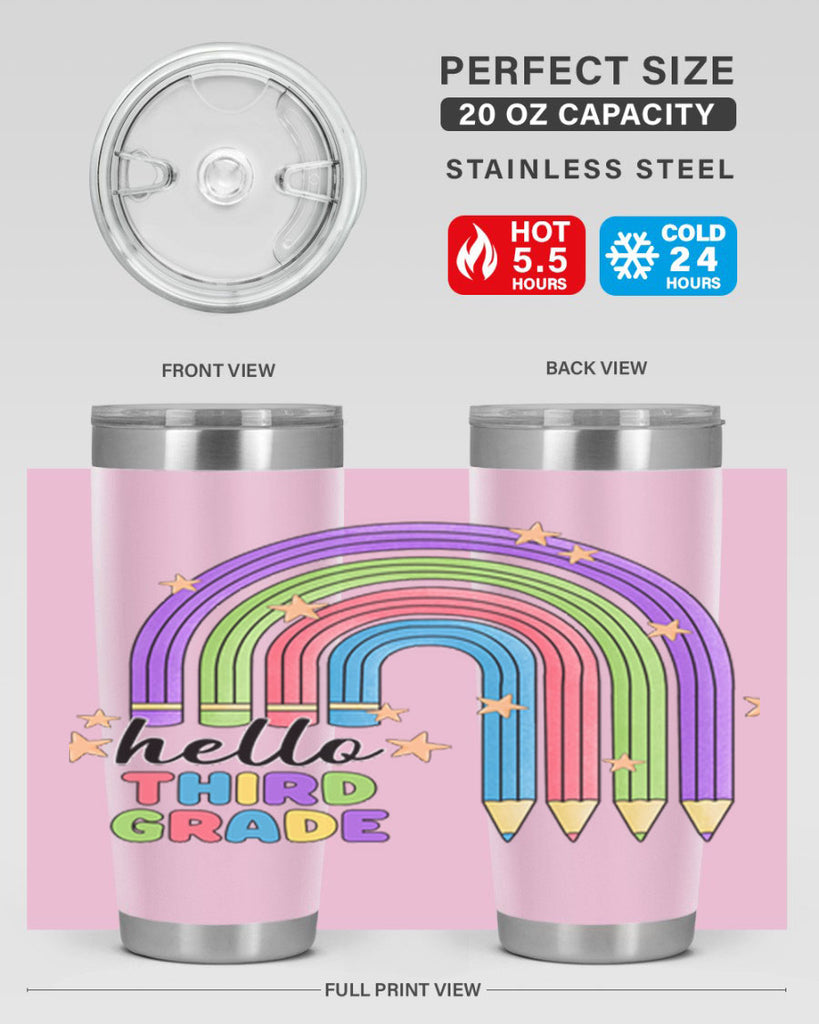 Hello 3rd Grade Pencil Rainbow 11#- 3rd grade- Tumbler