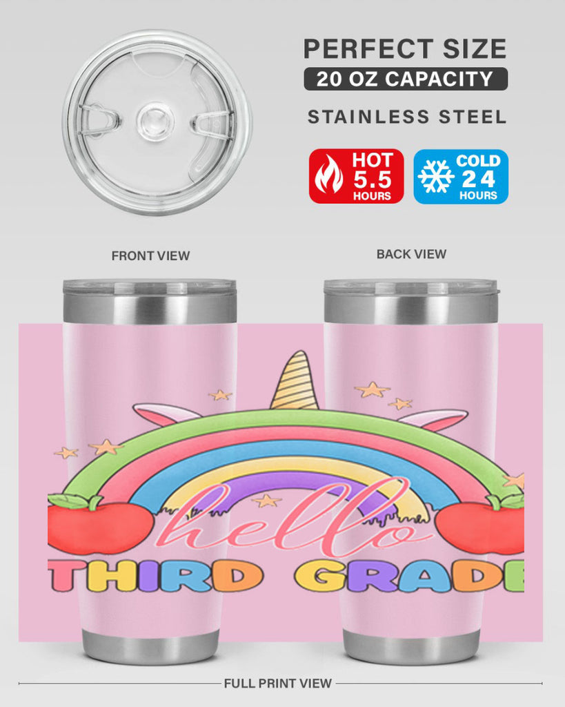 Hello 3rd Grade Unicorn Rainbow 13#- 3rd grade- Tumbler