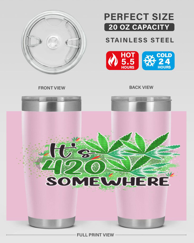 Its 420 Somewhere 155#- marijuana- Tumbler