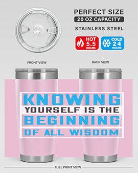 Knowing yourself is the beginning of all wisoom Style 37#- self awareness- Tumbler