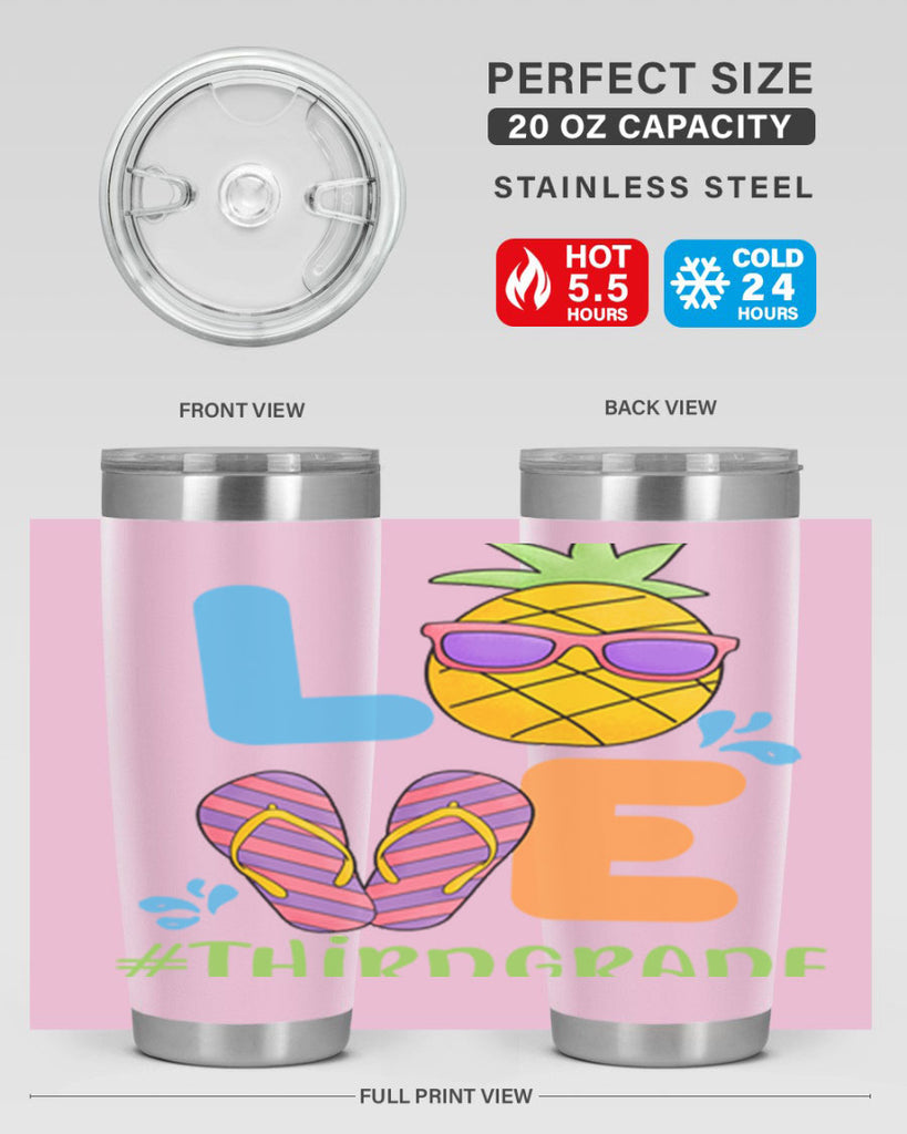 LOVE 3rd Grade Summer Pineapple 17#- 3rd grade- Tumbler