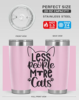 Less People More Cats Style 97#- cat- Tumbler