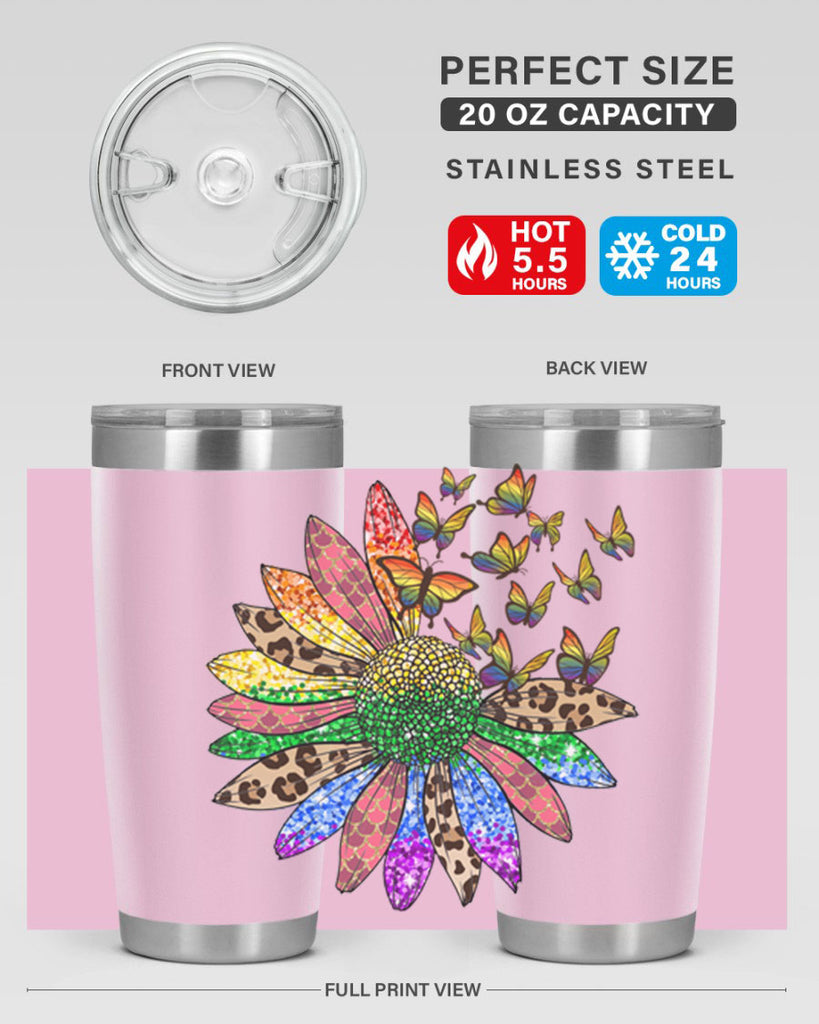 Lgbt Butterfly Sunflower  Png 52#- lgbt- Tumbler