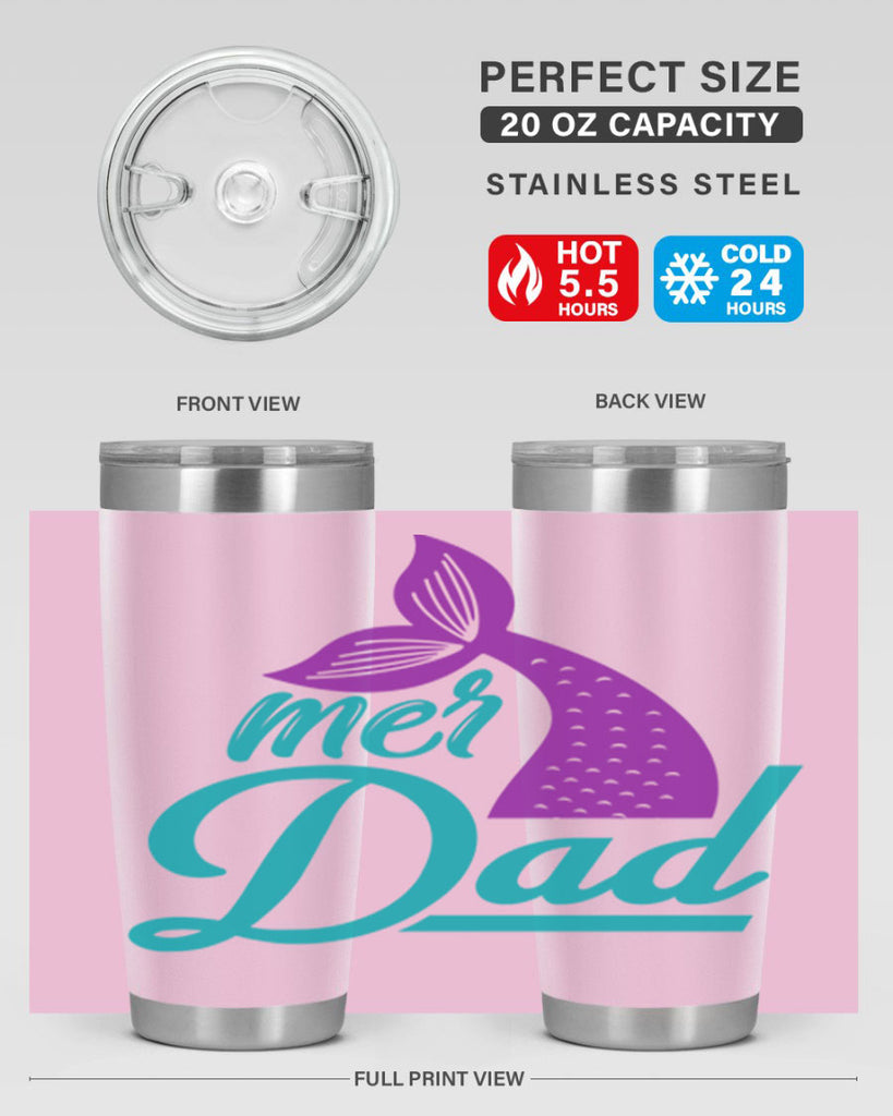 Mer Dad 325#- mermaid- Tumbler