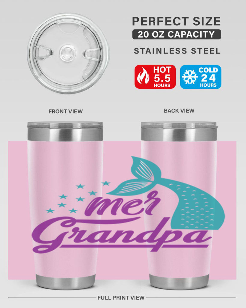 Mer Grandpa 329#- mermaid- Tumbler