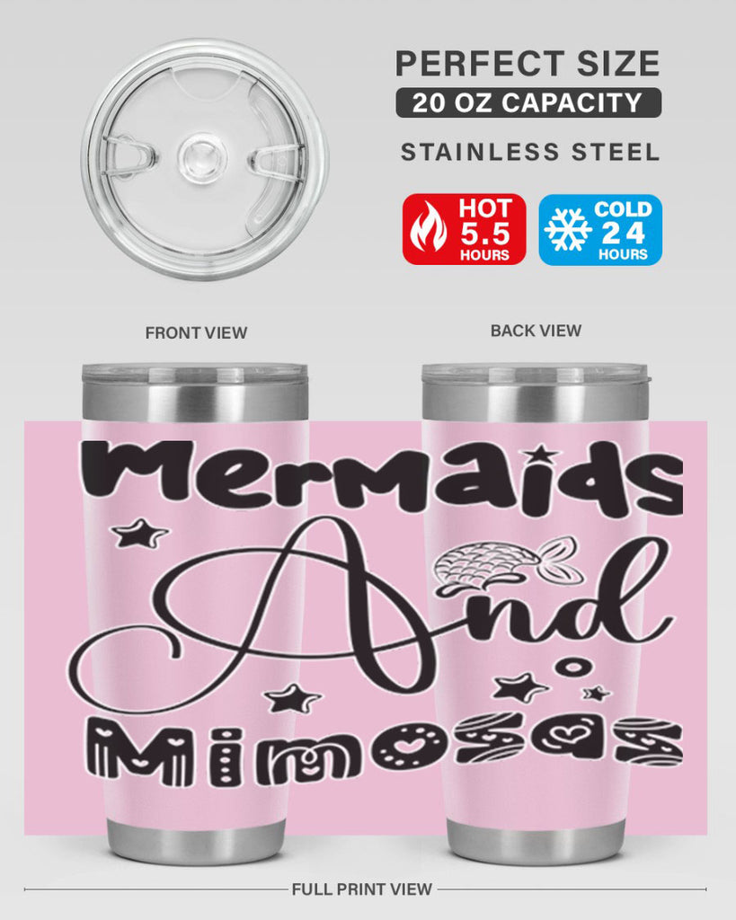 Mermaids and Mimosas 475#- mermaid- Tumbler