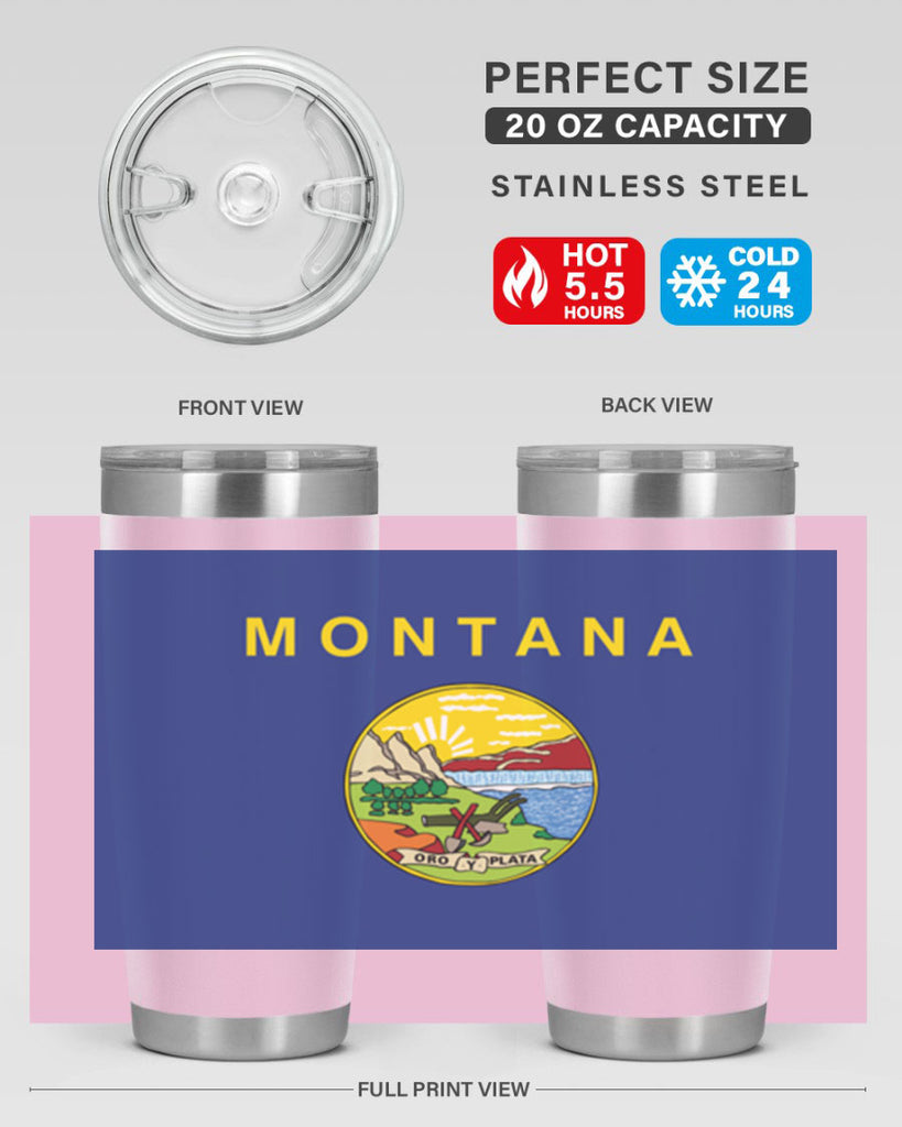 Montana 26#- Us Flags- Tumbler