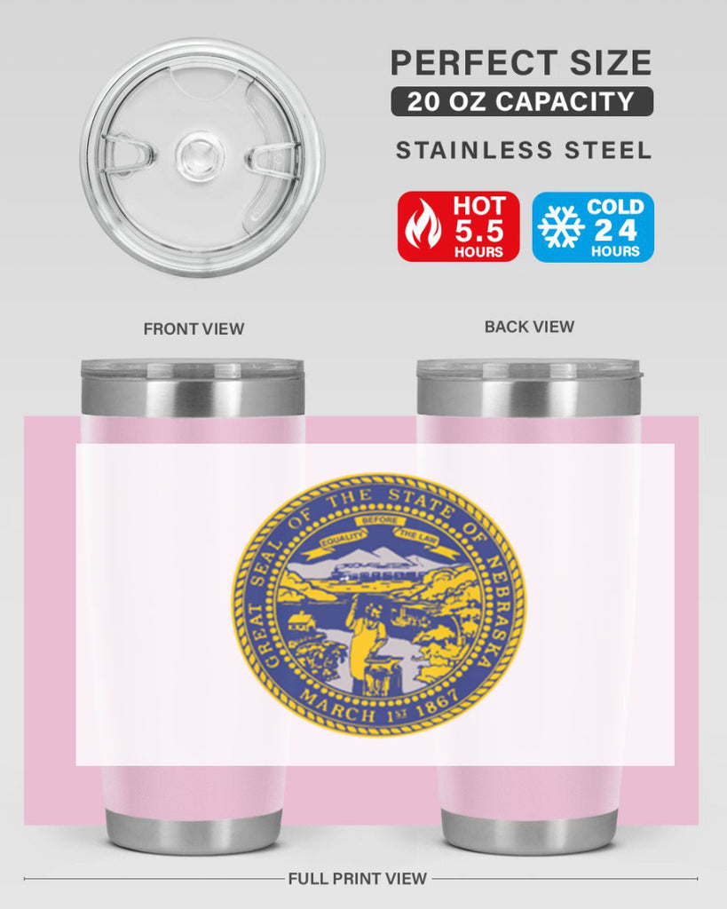 Nebraska 25#- Us Flags- Tumbler