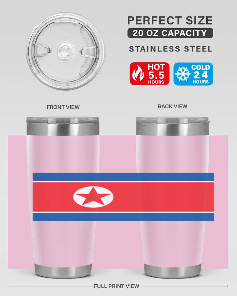 North Korea 70#- world flags- Tumbler