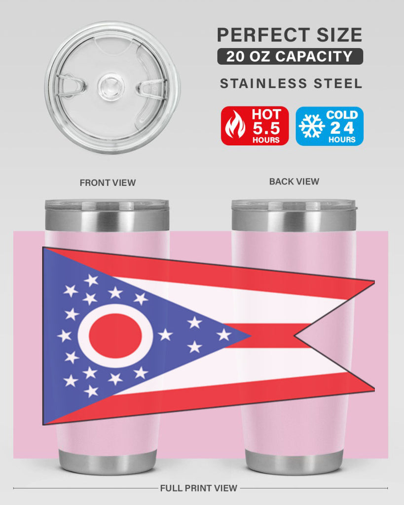 Ohio 17#- Us Flags- Tumbler