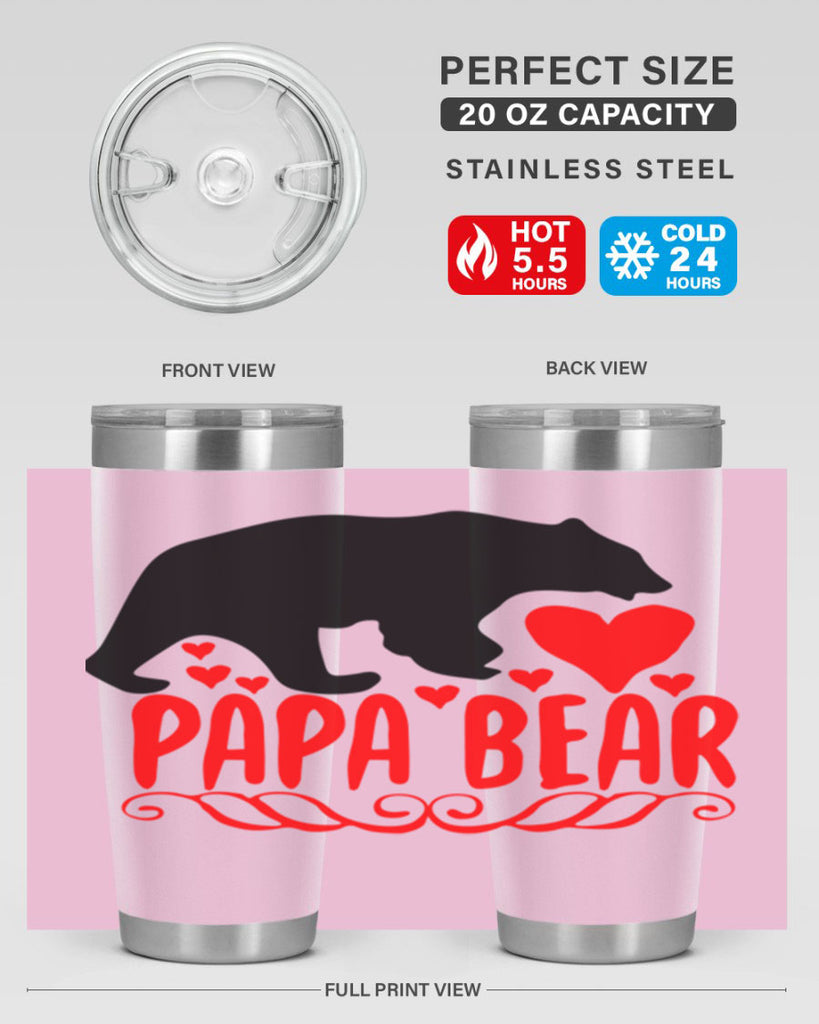 Papa bear 22#- grandpa - papa- Tumbler